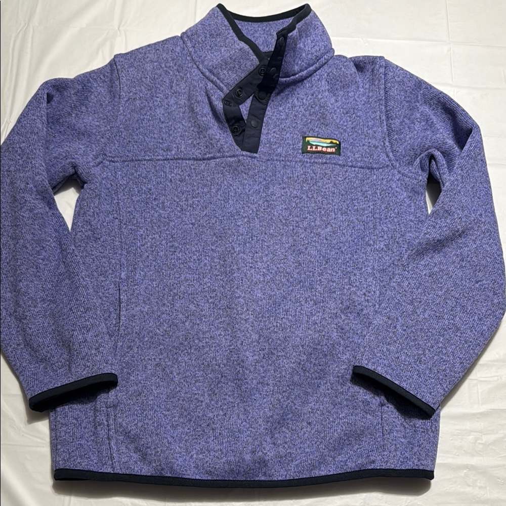 L.L. Bean Purple/Blue Fleece with Navy Trim medium 10/12 NWOT